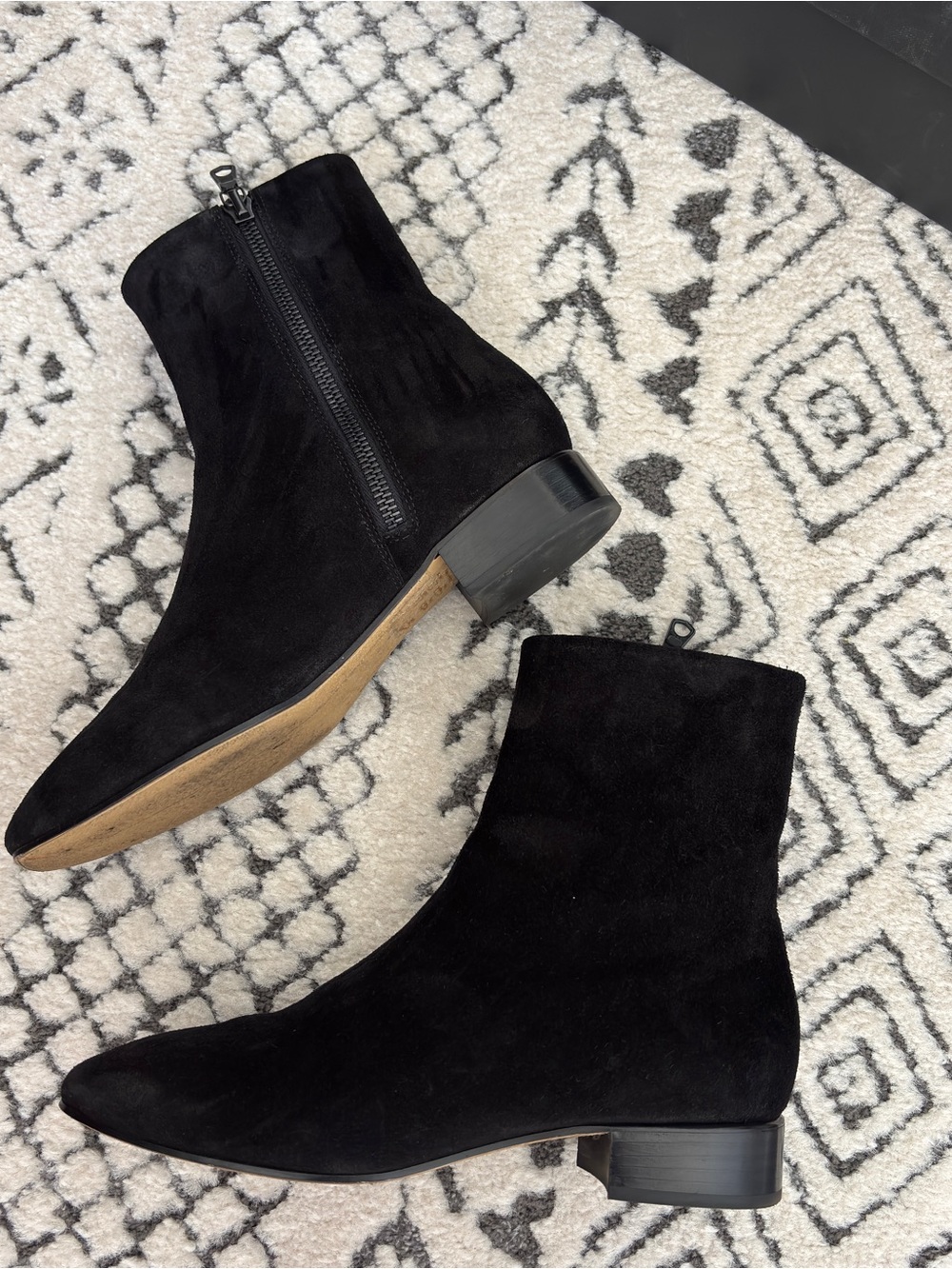 Rag & Bone Aslen Flat Booties 35/5 Black Suede
